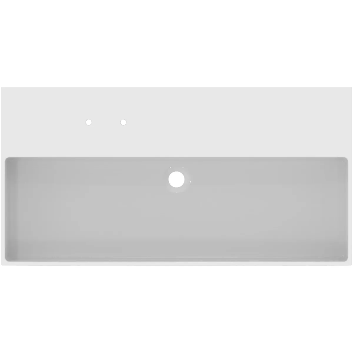 Waschbecken „Solos“ 101,5 × 51,5 × 12,5 cm, Hahnlochposition links in Weiß Waschbecken „Solos“ 101,5 × 51,5 × 12,5 cm, Hahnlochposition links in Weiß