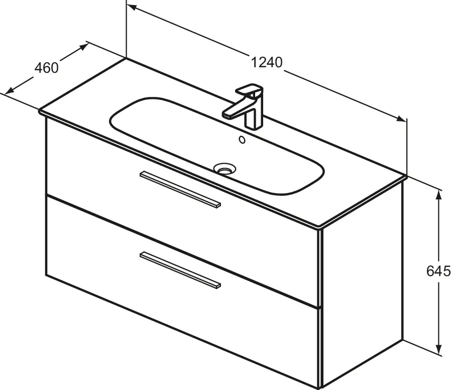 Möbelpaket i.life A mit Waschtisch 120cm und Unterschrank mit chrom Griff Weiß matt Möbelpaket i.life A mit Waschtisch 120cm und Unterschrank mit chrom Griff Weiß matt