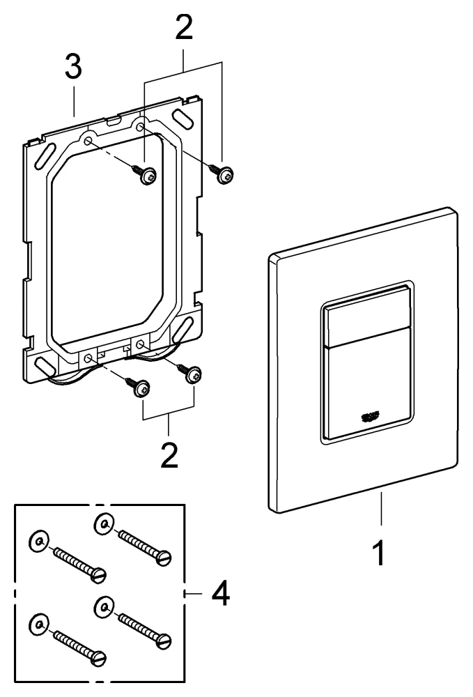 WC-Betätigung Skate Cosmopolitan 38732, 2-Mengen- und Start & Stopp-Betätigung, 156 x 197 mm, senkrechte und waagerechte Montage, chrom