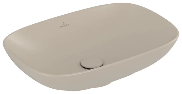 Villeroy & Boch Aufsatzwaschbecken Loop & Friends Almond CeramicPlus 560x380x150mm matt TitanCeram mit Überlauf