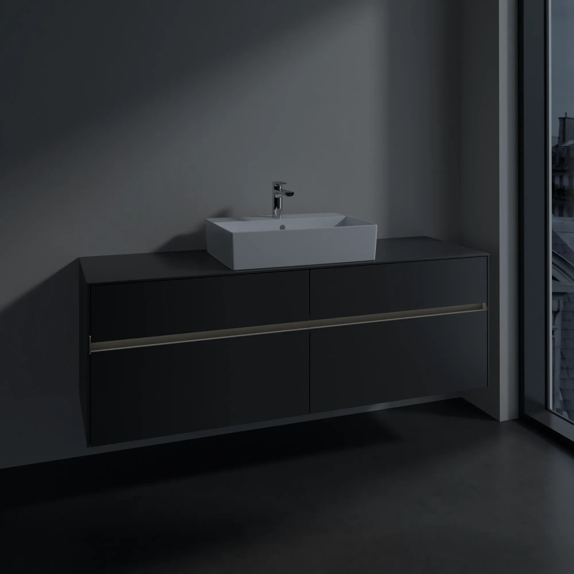Villeroy & Boch Collaro Waschbeckenunterschrank C134B0, 1600x548x500mm, Graphite