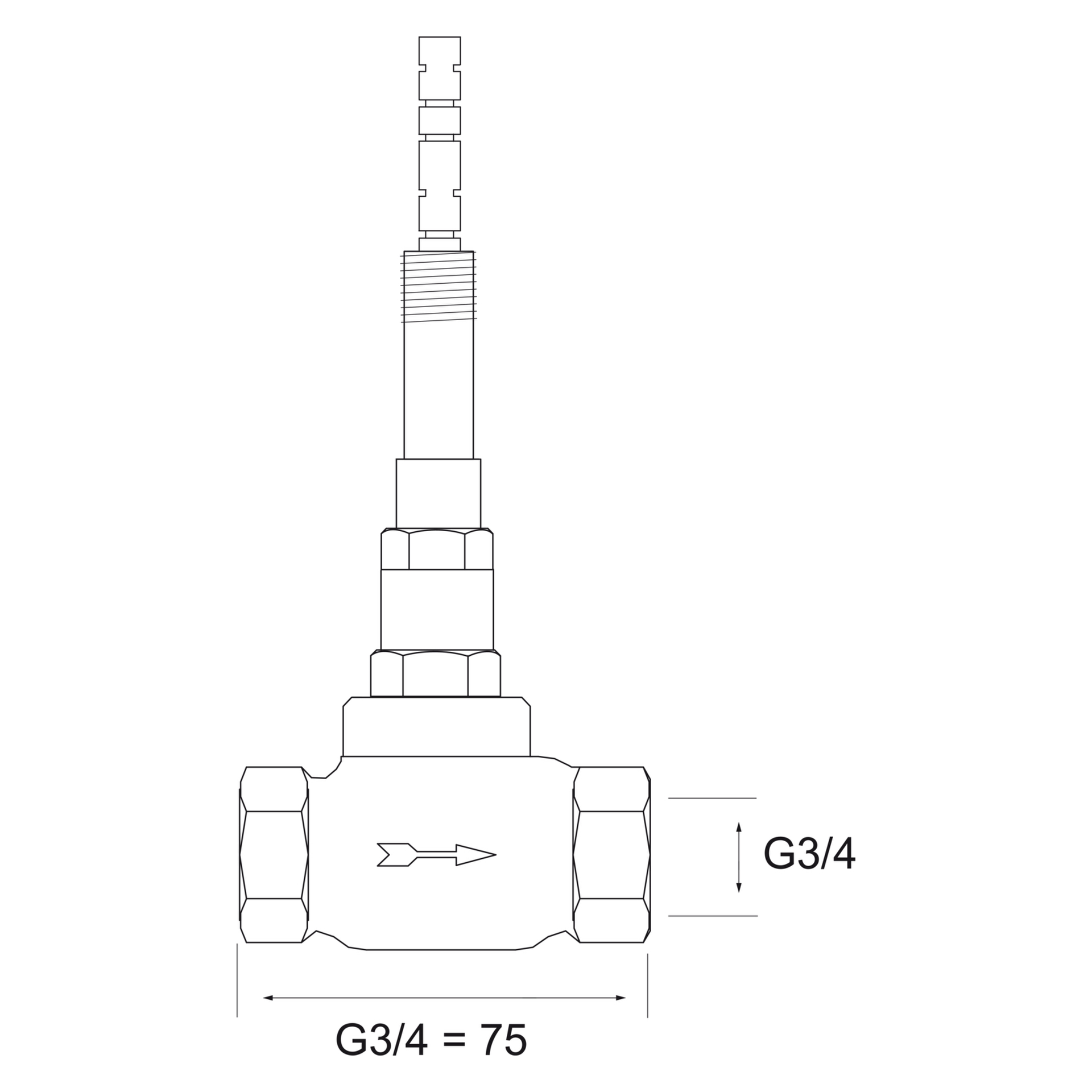 Hansa Oberteil Hansa 0221 G3⁄4 DN20 Hansa Oberteil Hansa 0221 G3⁄4 DN20