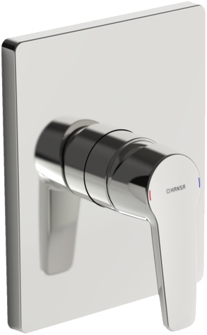 HA Einhebelmischer Fertigmontageset für Brausebatterie HANSAPOLO 8061 Rosette eckig Chrom
