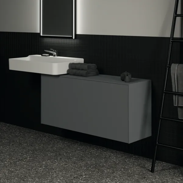 Ideal Standard Conca Waschtischunterschrank, Anthrazit matt, 1 Auszug, Push-Open mit Softclose, 1202x373x550 mm Ideal Standard Conca Waschtischunterschrank, Anthrazit matt, 1 Auszug, Push-Open mit Softclose, 1202x373x550 mm