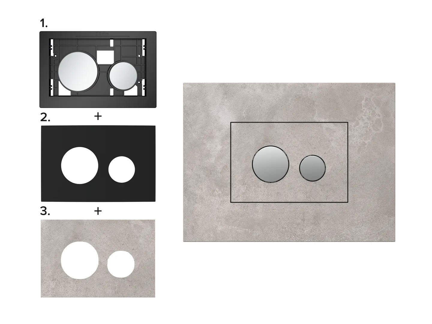 loop Blendenträger für WC-Betätigungsplatte, befliesbar loop Blendenträger für WC-Betätigungsplatte, befliesbar