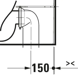 Stand WC für Kombination ME by Starck 650mm, weiß, Tiefspüler, rimmless