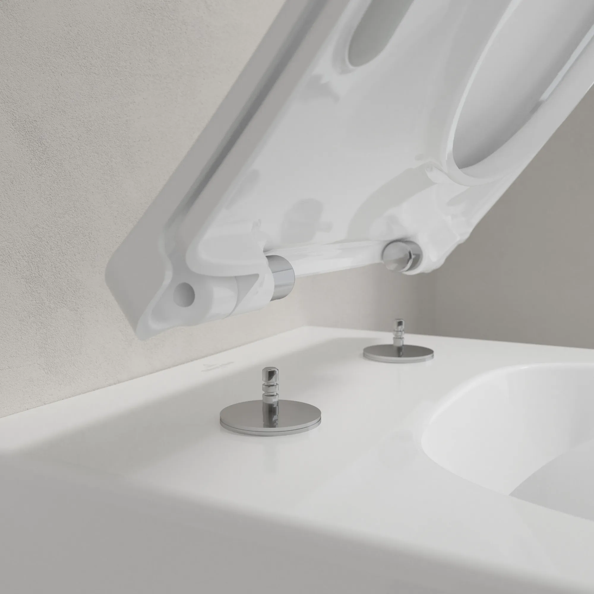 Wand-Tiefspül-WC Combi-Pack DirectFlush „Collaro“ 37,5 × 34 × 56 cm ohne Spülrand, Soft Closing, Quick Release