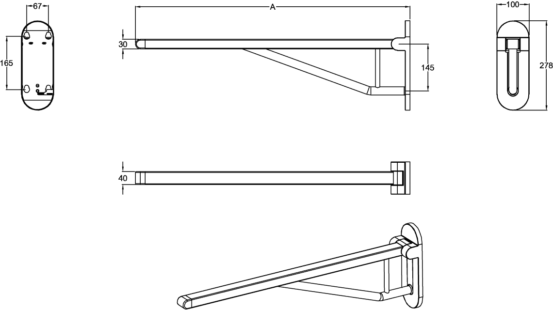 Villeroy & Boch Klappgriff „ViCare Design“ in verchromt Villeroy & Boch Klappgriff „ViCare Design“ in verchromt