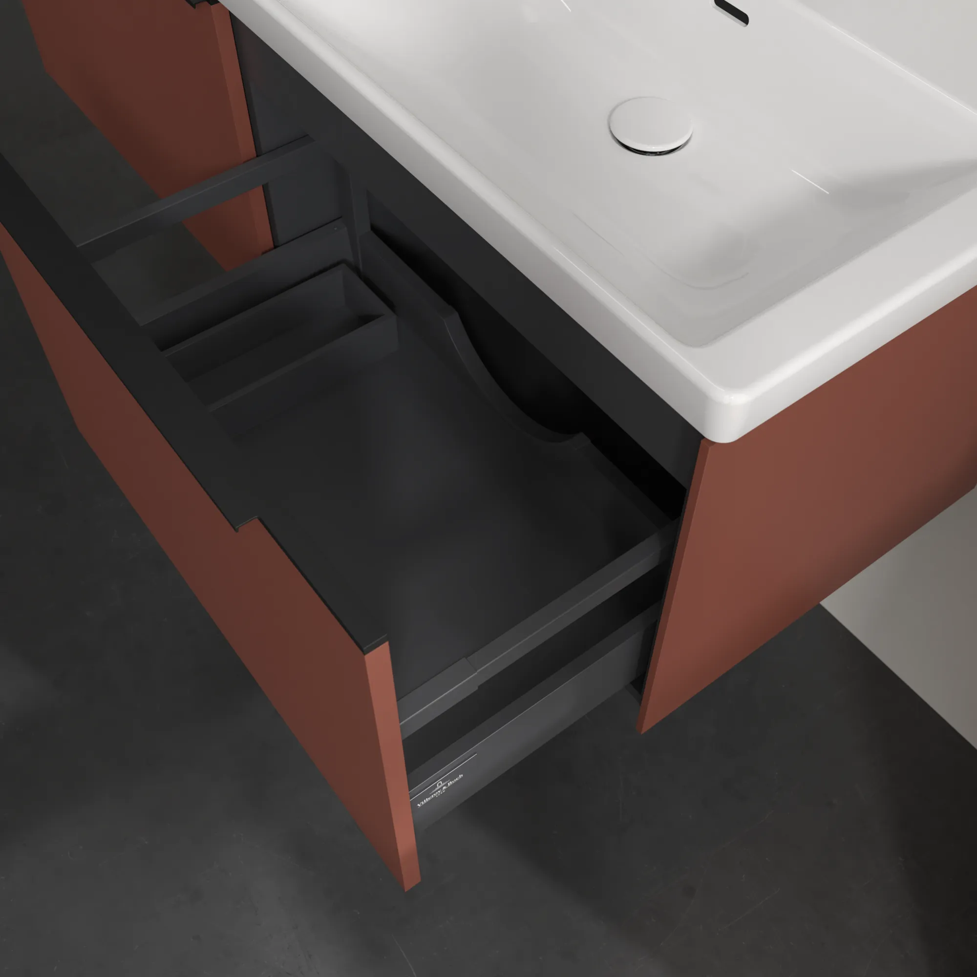 Villeroy & Boch Subway 3.0 Waschbeckenunterschrank C56701, 1272x429x478 mm, Wine Red