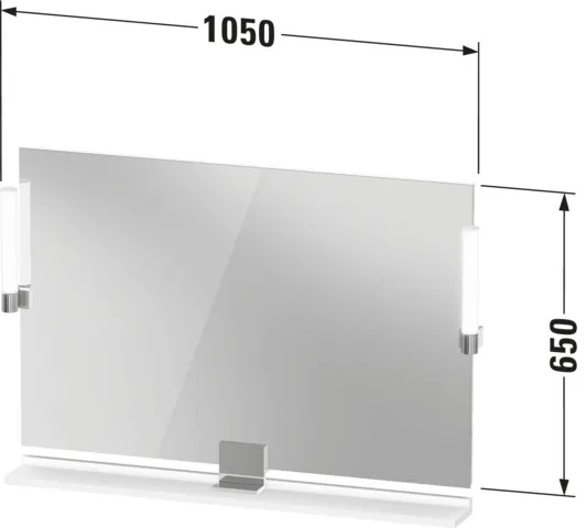 Duravit Spiegel „Sivida“ 105 × 65 cm in Diamantschwarz
