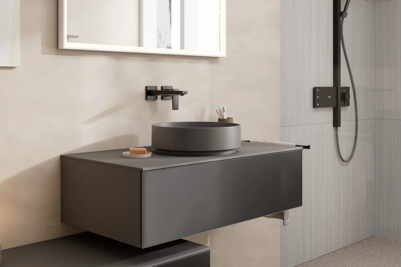 Hansgrohe Metropol Einhebel-Waschtischmischer Unterputz, Brushed Black Chrome, Ausladung 225 mm