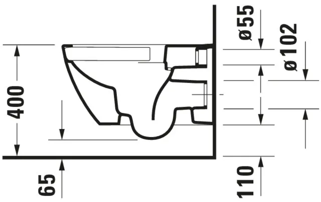 Wand-Tiefspül-WC „Happy D.2“ 36,5 × 33,5 × 54 cm, ohne Spülrand