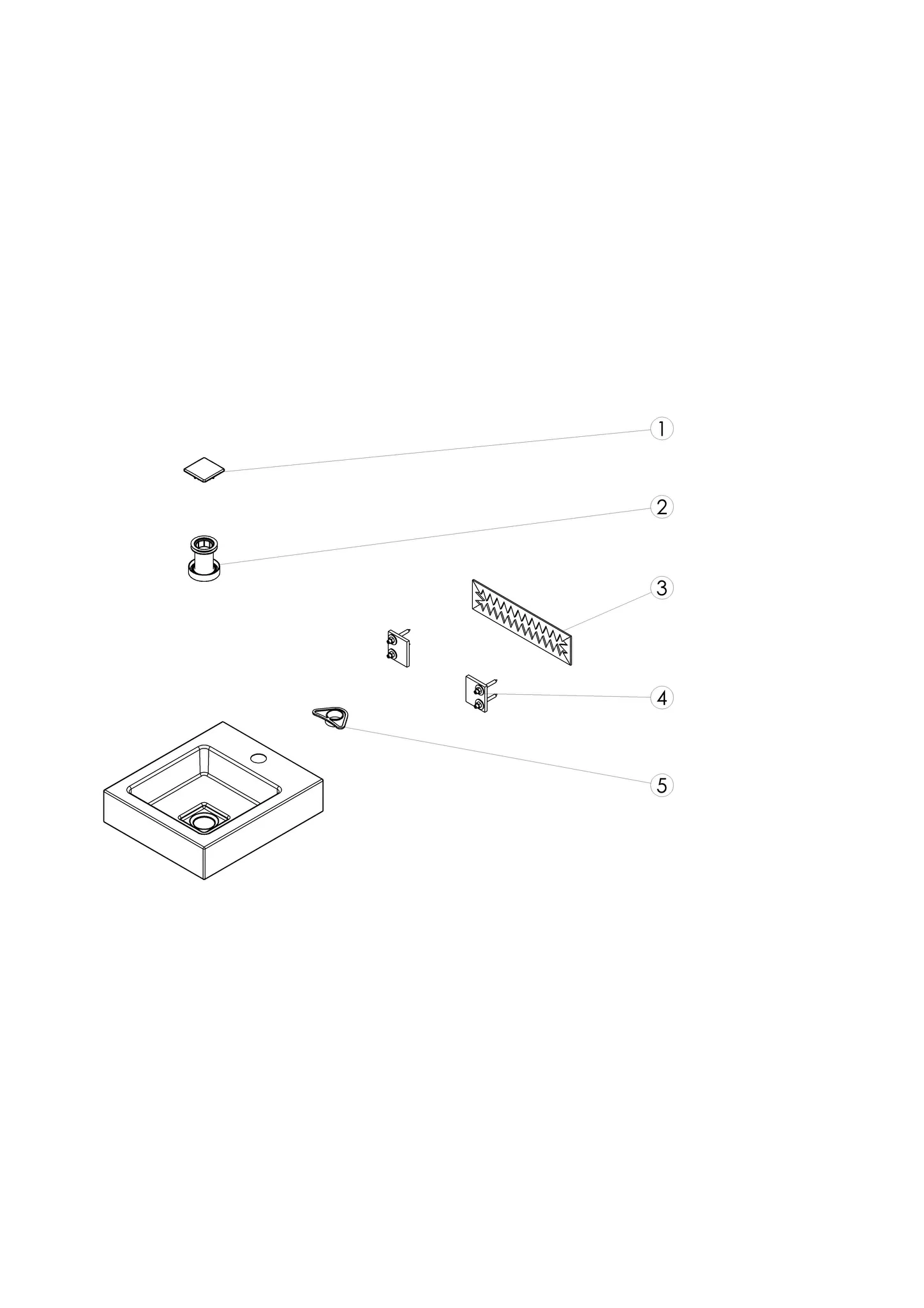 Waschbecken „Q-Serie“ 325 × 90 mm, ohne Hahnlochbohrung, mittig, Hahnlochposition mittig mit ProShield