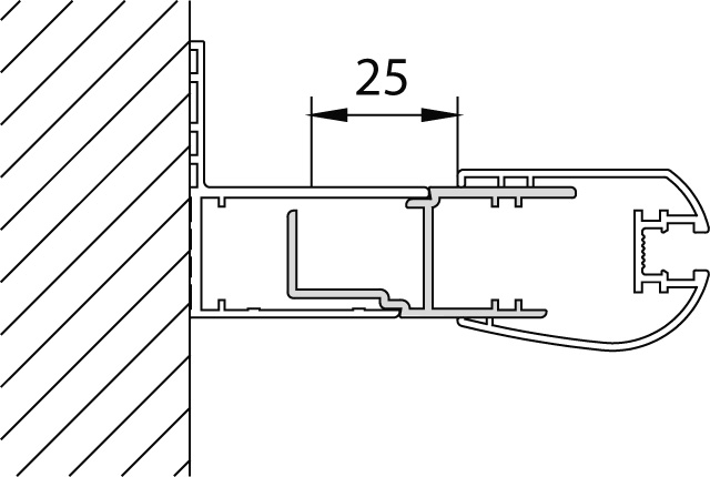 Kermi Duschdesign Stockverbreiterung „PEGA“ 1850 mm