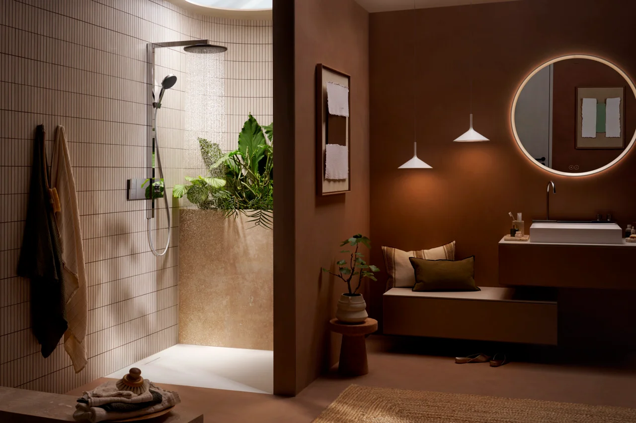 Hansgrohe Showerpipe Raindance Alive S, Chrom, 300 mm Brausekopfgröße, 12 l/min Durchfluss, Aufputzinstallation