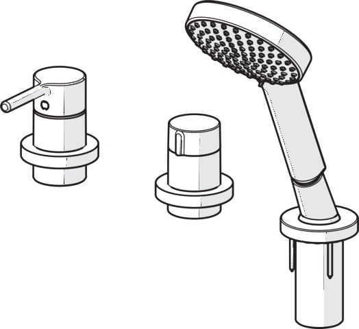 EHM Fertigmontageset für Wanne/Brause VANTIS Style 5470 Rosette rund 1-strahlig Chrom