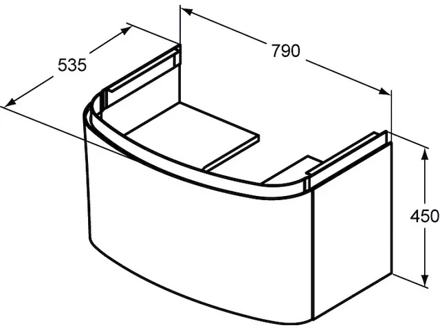 Ideal Standard Schubladenfront Dea TV603S2, Hochglanz hellgrau lackiert Ideal Standard Schubladenfront Dea TV603S2, Hochglanz hellgrau lackiert