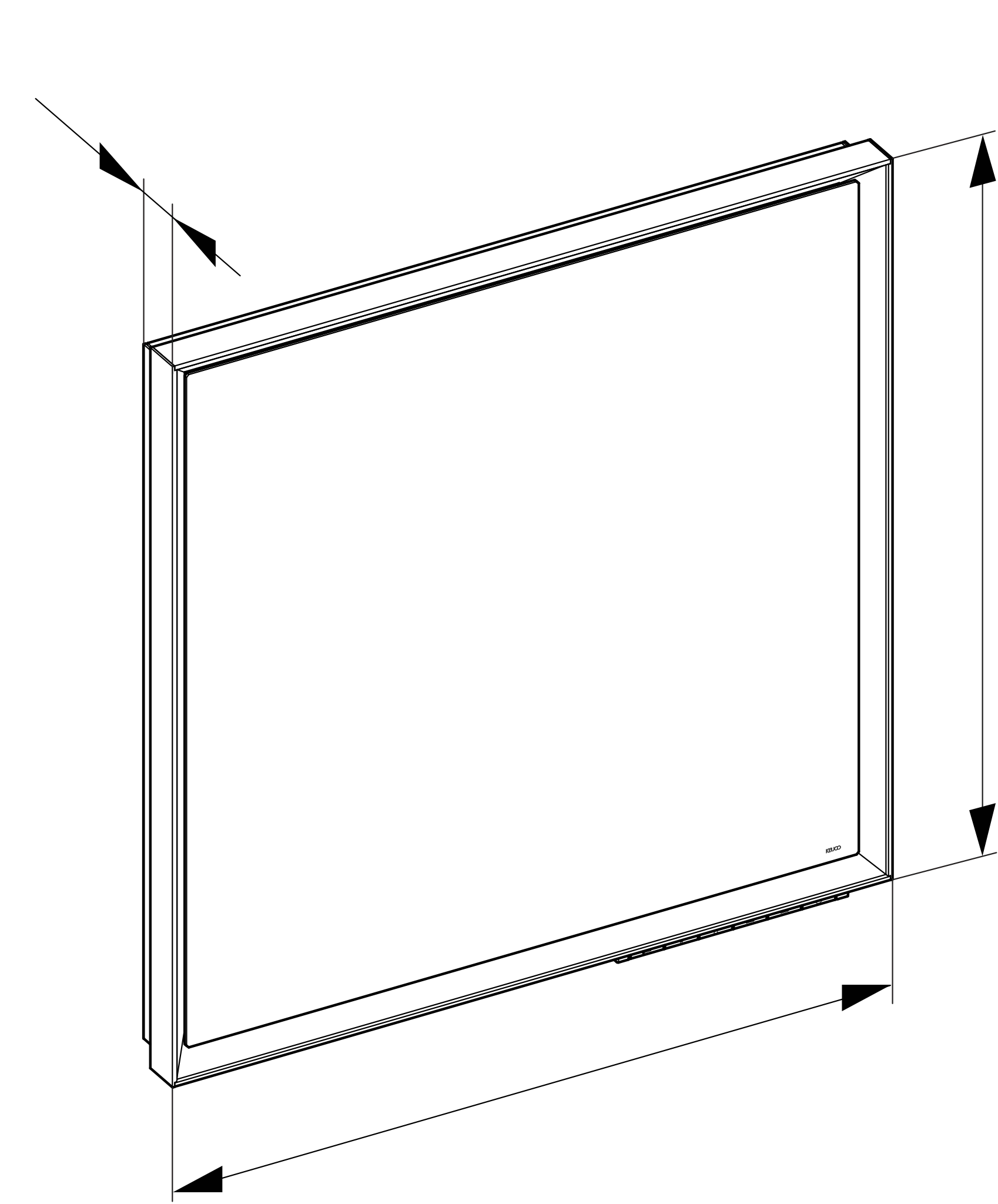 KEUCO Spiegel „Royal Lumos“ in Silber (eloxiert), mit Spiegelheizung 650 × 650 mm