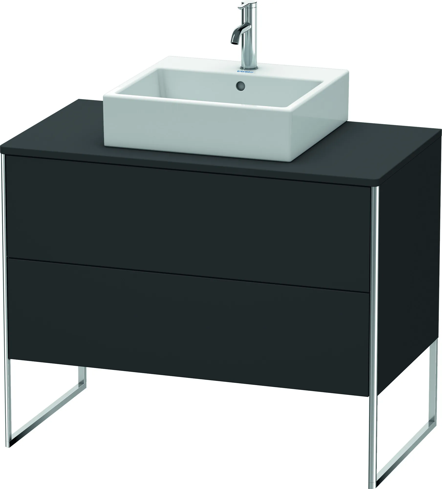 Duravit Waschtischunterschrank bodenstehend „XSquare“ 100 × 77,8 × 54,8 cm Graphit Supermatt