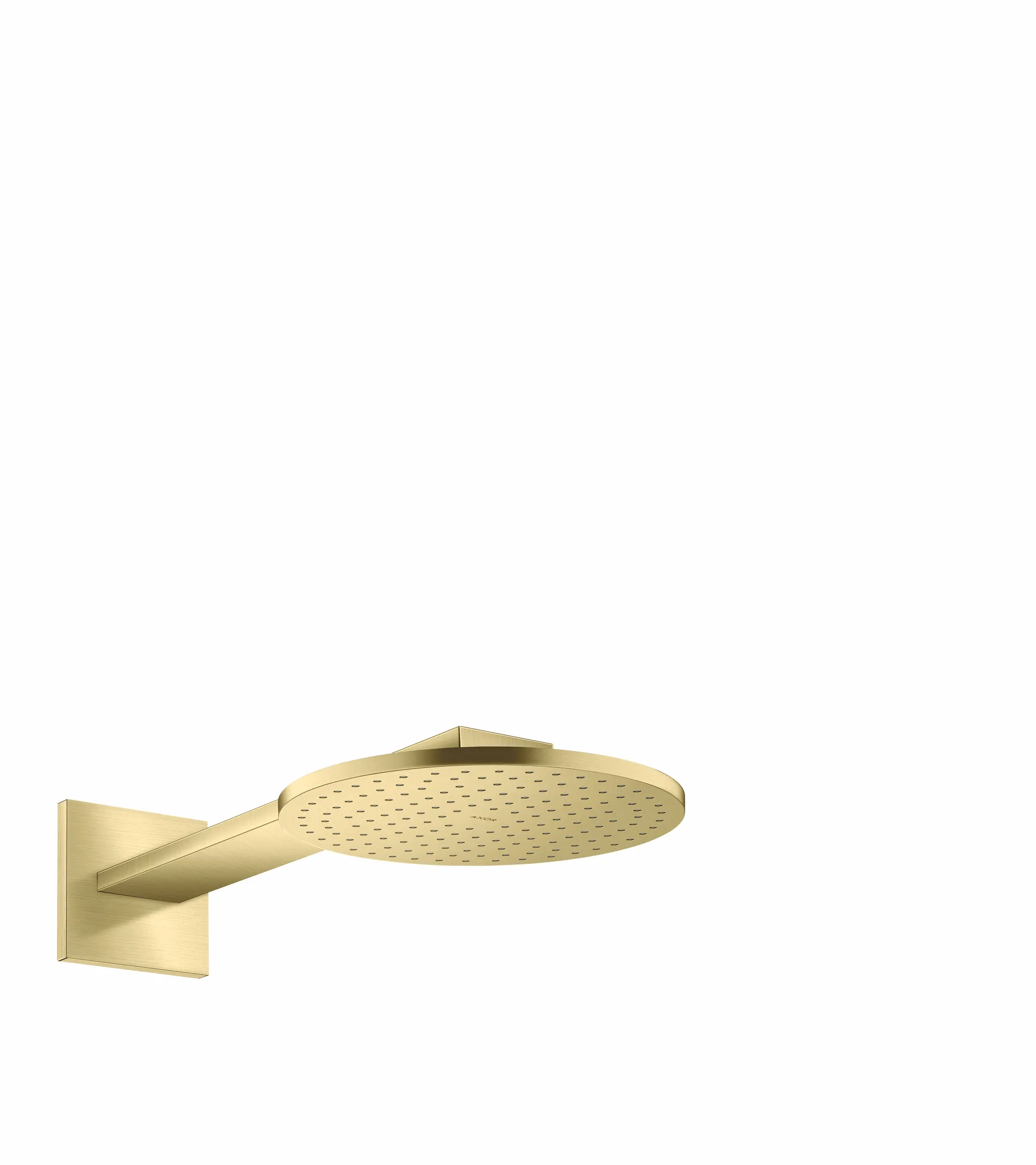 Hansgrohe AXOR ShowerSolutions Kopfbrause 250 1jet mit Brausearm, Brushed Brass, 450 mm Arm, PowderRain Strahlart Hansgrohe AXOR ShowerSolutions Kopfbrause 250 1jet mit Brausearm, Brushed Brass, 450 mm Arm, PowderRain Strahlart