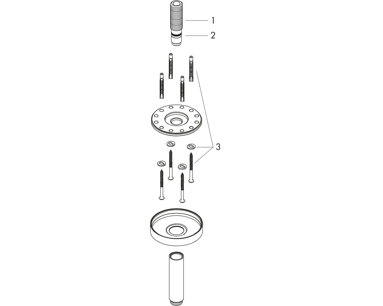 Decken-Anschlussstück Axor DN15 100mm chrom