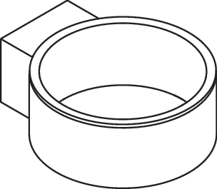 Föhnhalter des Systems 900, Halter aus Edelstahl, PVD, zur Wandmontage, mit Einsatz zum Schutz aus mattem Polyamid, weiß, in Farbe CK (messing glänzend)