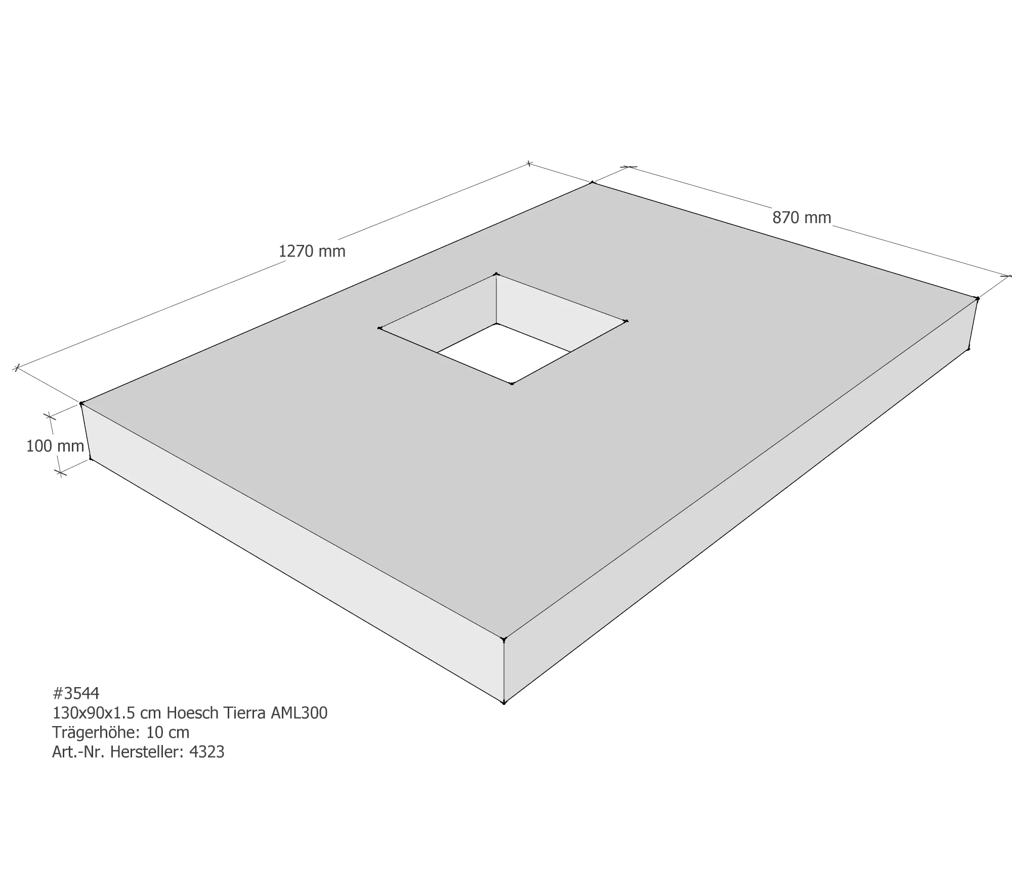 Duschwannenträger für Hoesch Tierra 130 × 90 × 1,5 cm Duschwannenträger für Hoesch Tierra 130 × 90 × 1,5 cm