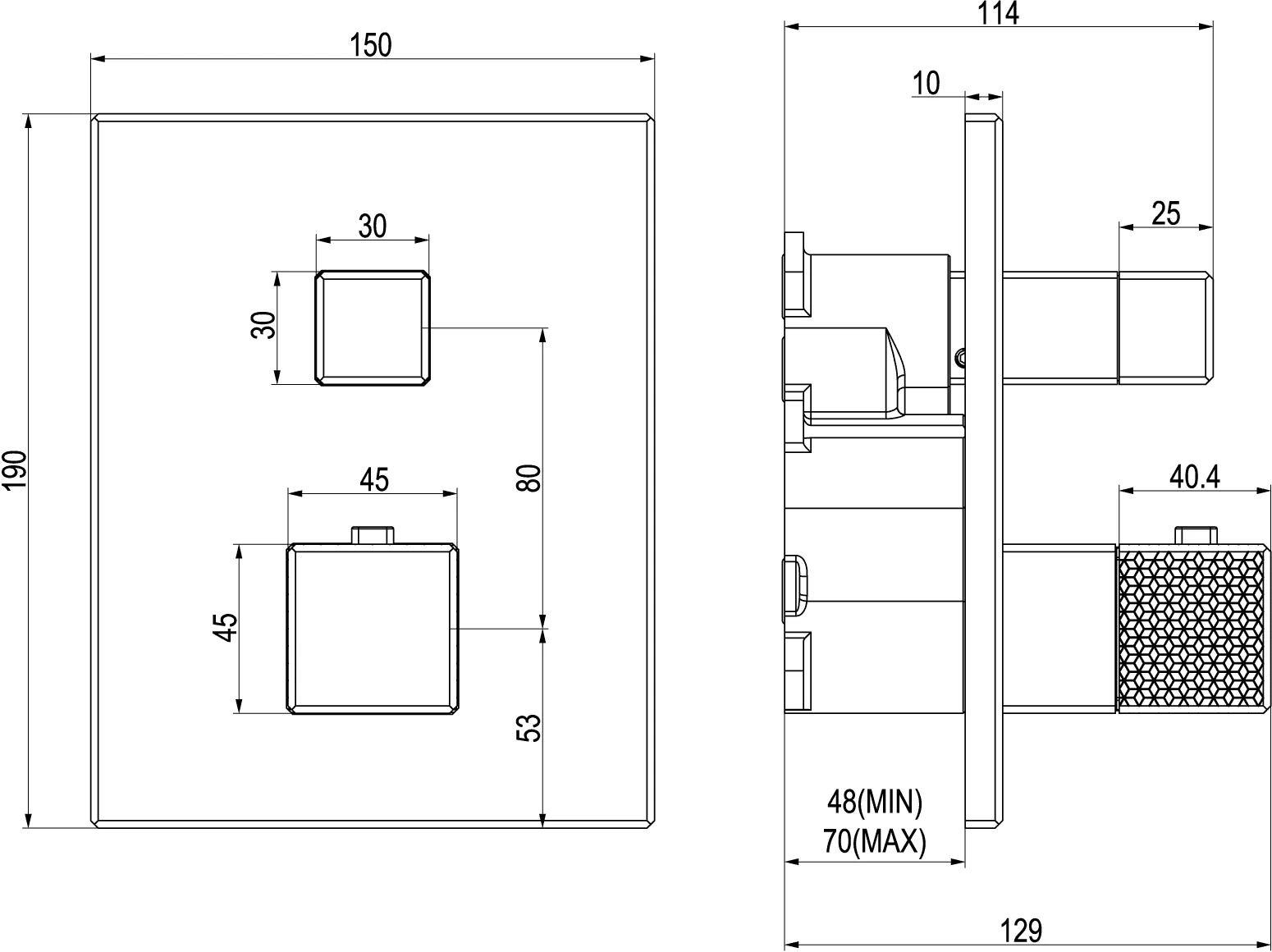 Villeroy & Boch Mettlach Unterputz-Thermostat YJ6-16 Chrom Villeroy & Boch Mettlach Unterputz-Thermostat YJ6-16 Chrom