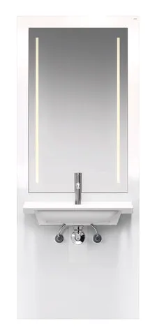 HEWI Waschtisch-Modul S 50, Höhenverstellbar, LED-Lichtspiegel, Weiß