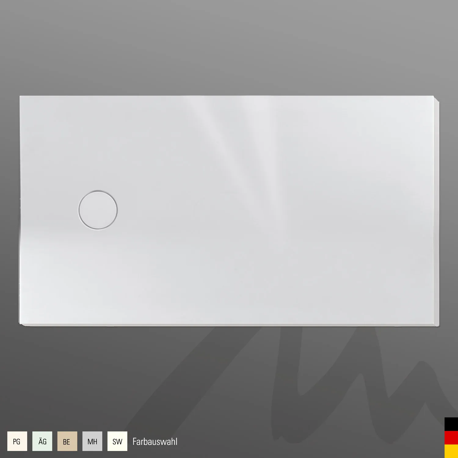 Mauersberger Duschwanne „davisi“ 1600 × 900 mm in Pergamon Mauersberger Duschwanne „davisi“ 1600 × 900 mm in Pergamon