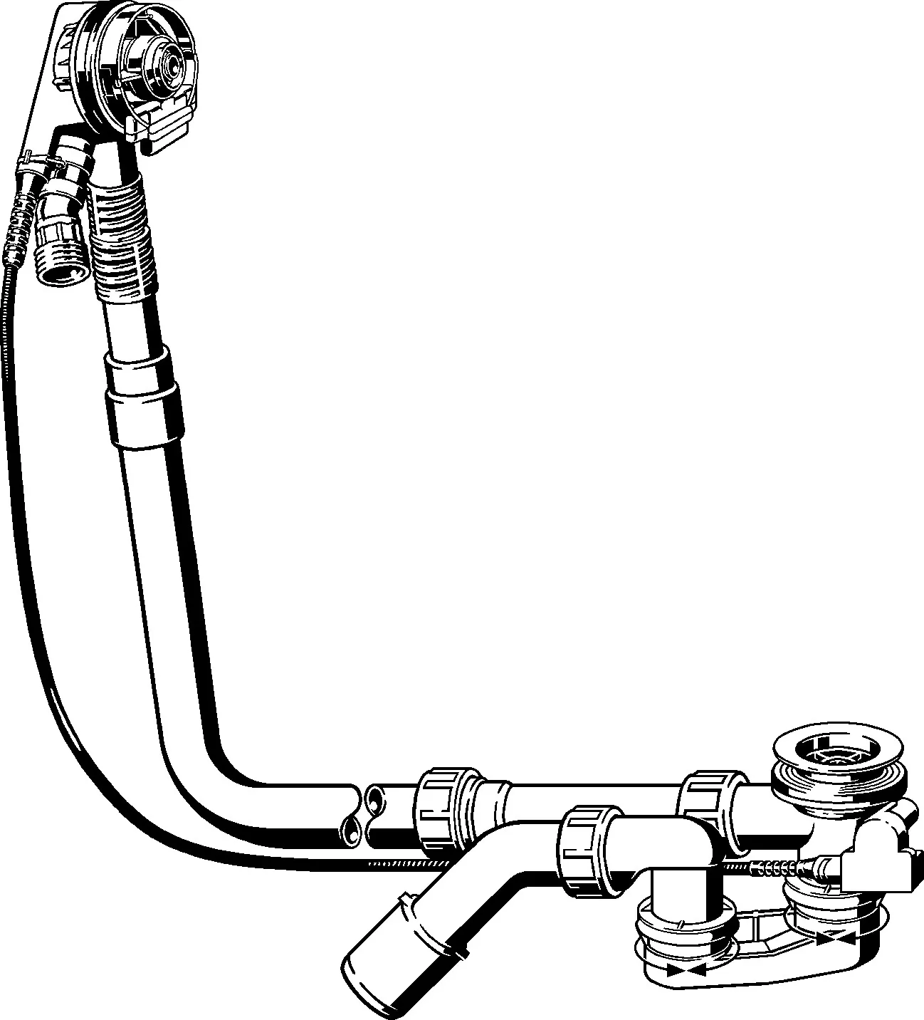 Viega Ab- und Überlaufgarnitur mit Zulauffunktion Modell 6161.72 „Multiplex Trio“ 6161.72 in 1070 mm × DN40 / 50 verchromt 24,6 cm Viega Ab- und Überlaufgarnitur mit Zulauffunktion Modell 6161.72 „Multiplex Trio“ 6161.72 in 1070 mm × DN40 / 50 verchromt 24,6 cm