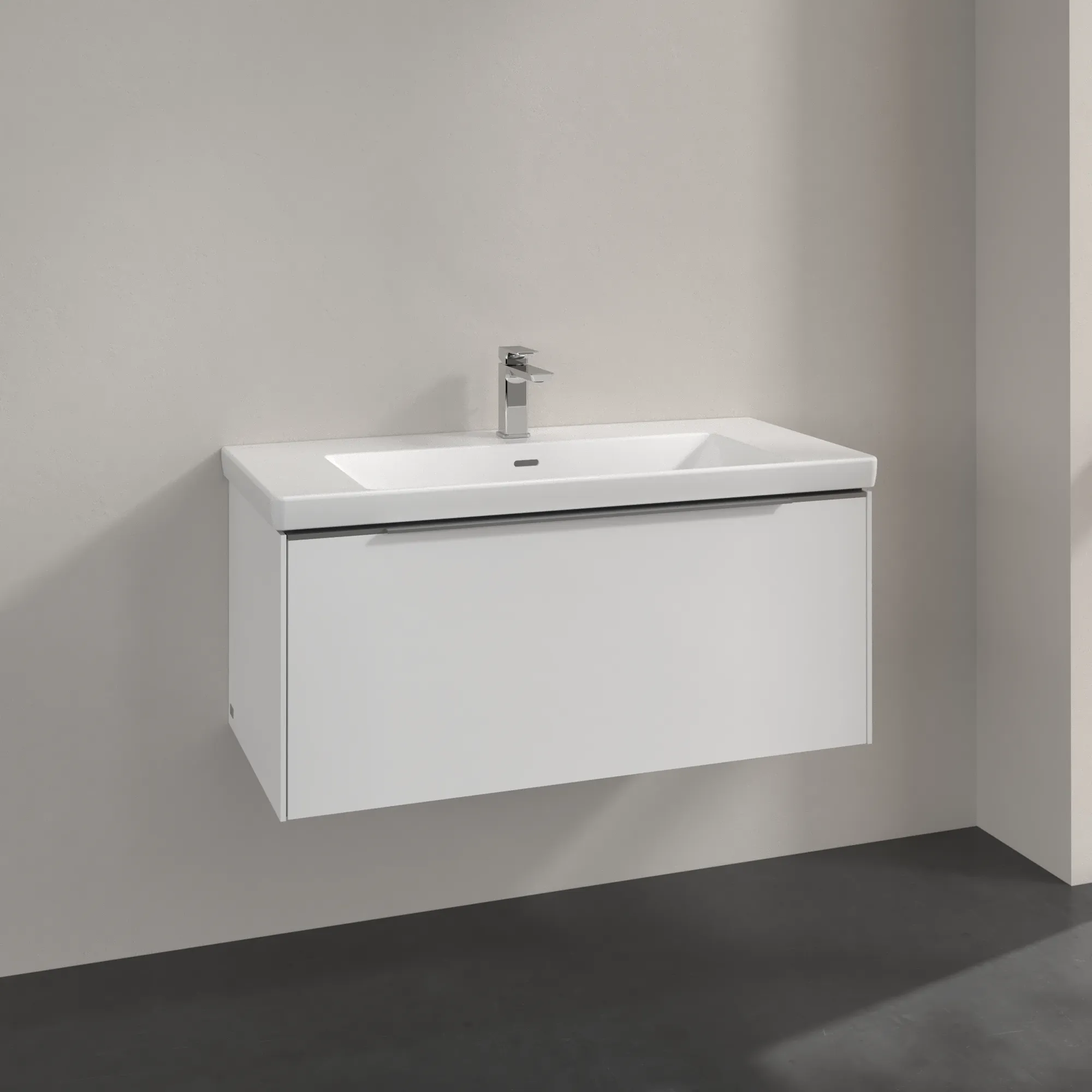 Villeroy & Boch Waschtischunterschrank „Subway 3.0“ für Schrankwaschtisch 97,3 × 42,9 × 47,8 × 47,8 cm 1 Auszug, Waschbecken mittig, mittig