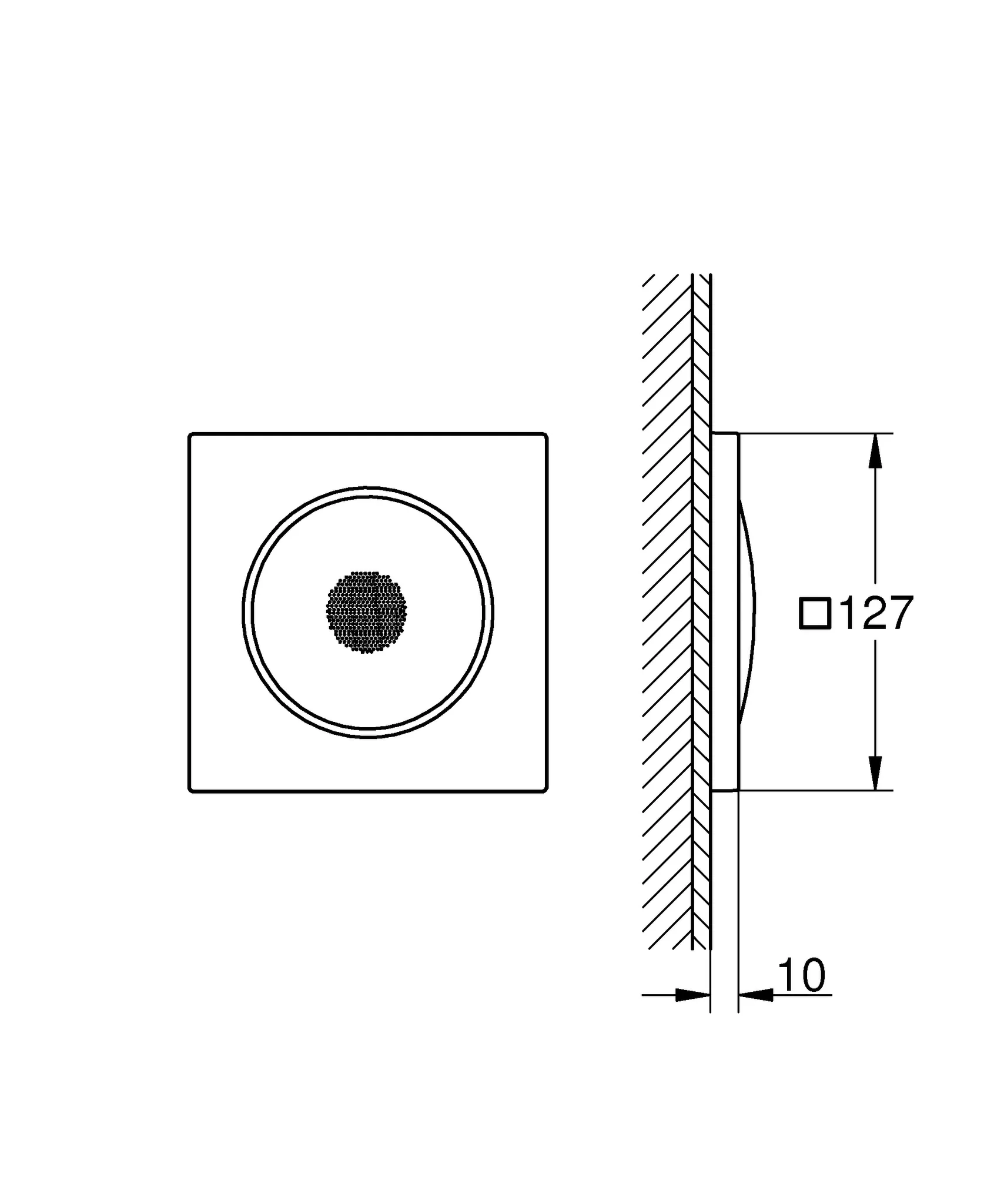 Musikmodule Rainshower F-Series 36473, 127 x 127 mm je Modul, chrom