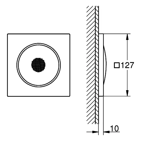 Grohe F-digital Deluxe Soundmodule, 127 x 127 mm, satin steel Grohe F-digital Deluxe Soundmodule, 127 x 127 mm, satin steel