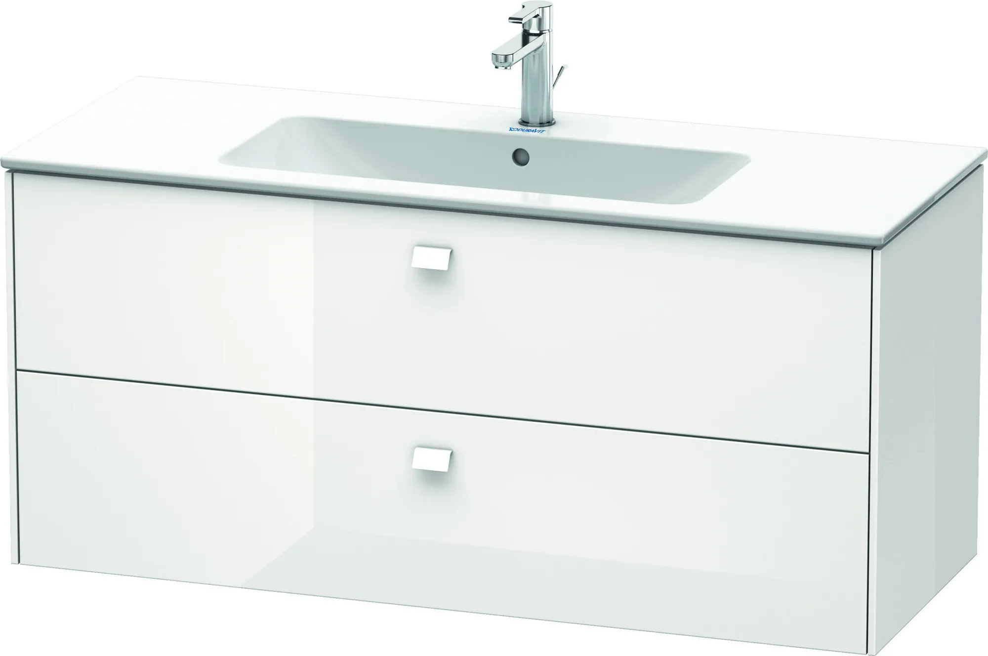 Duravit Waschtischunterschrank wandhängend „Brioso“ 122 × 55,3 × 47,9 cm in Weiß Hochglanz