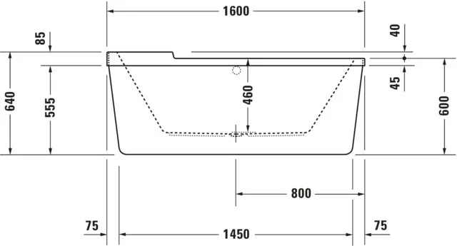 Duravit Badewanne „Starck“ freistehend oval 1600 × 800 mm, Mittelablauf in Weiß Duravit Badewanne „Starck“ freistehend oval 1600 × 800 mm, Mittelablauf in Weiß