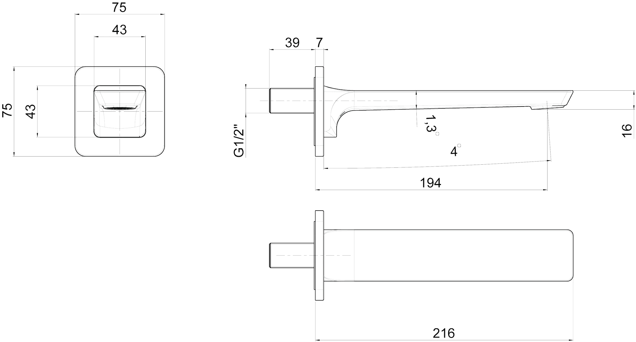 Villeroy & Boch Badewannenauslauf Subway 3.0 TVT112001000 Chrom Villeroy & Boch Badewannenauslauf Subway 3.0 TVT112001000 Chrom