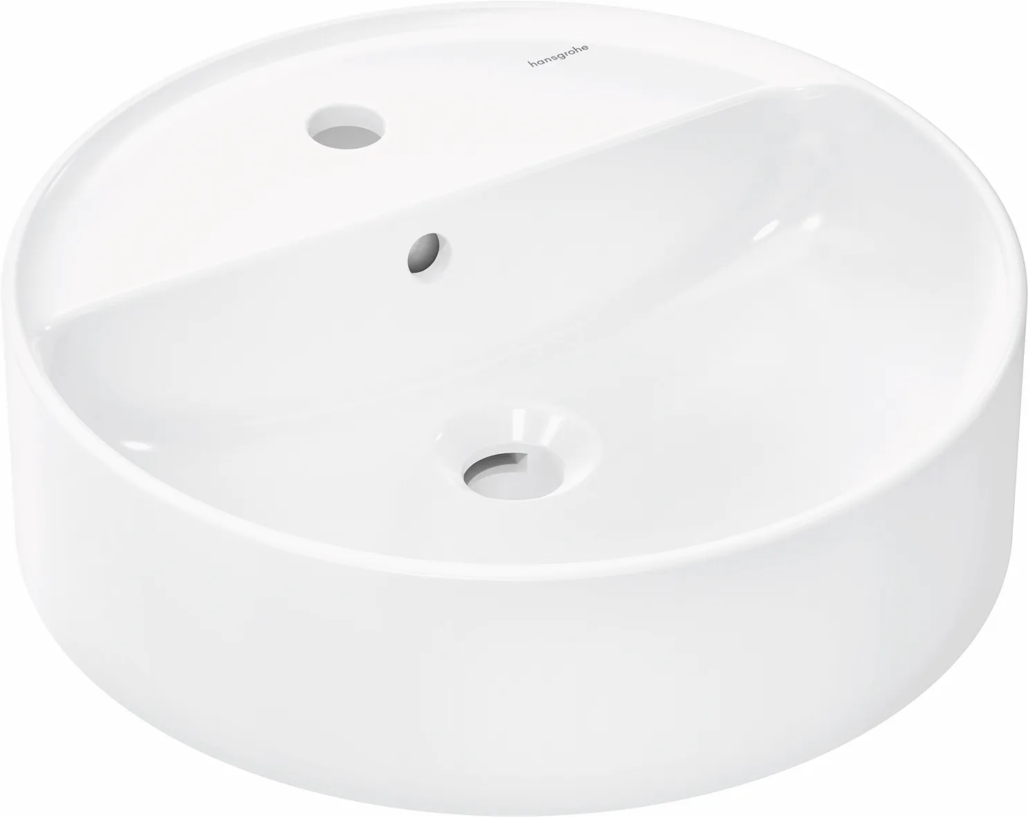 Xuniva S Aufsatzwaschtisch 450/450 mit Hahnloch und Überlauf, SmartClean Weiß