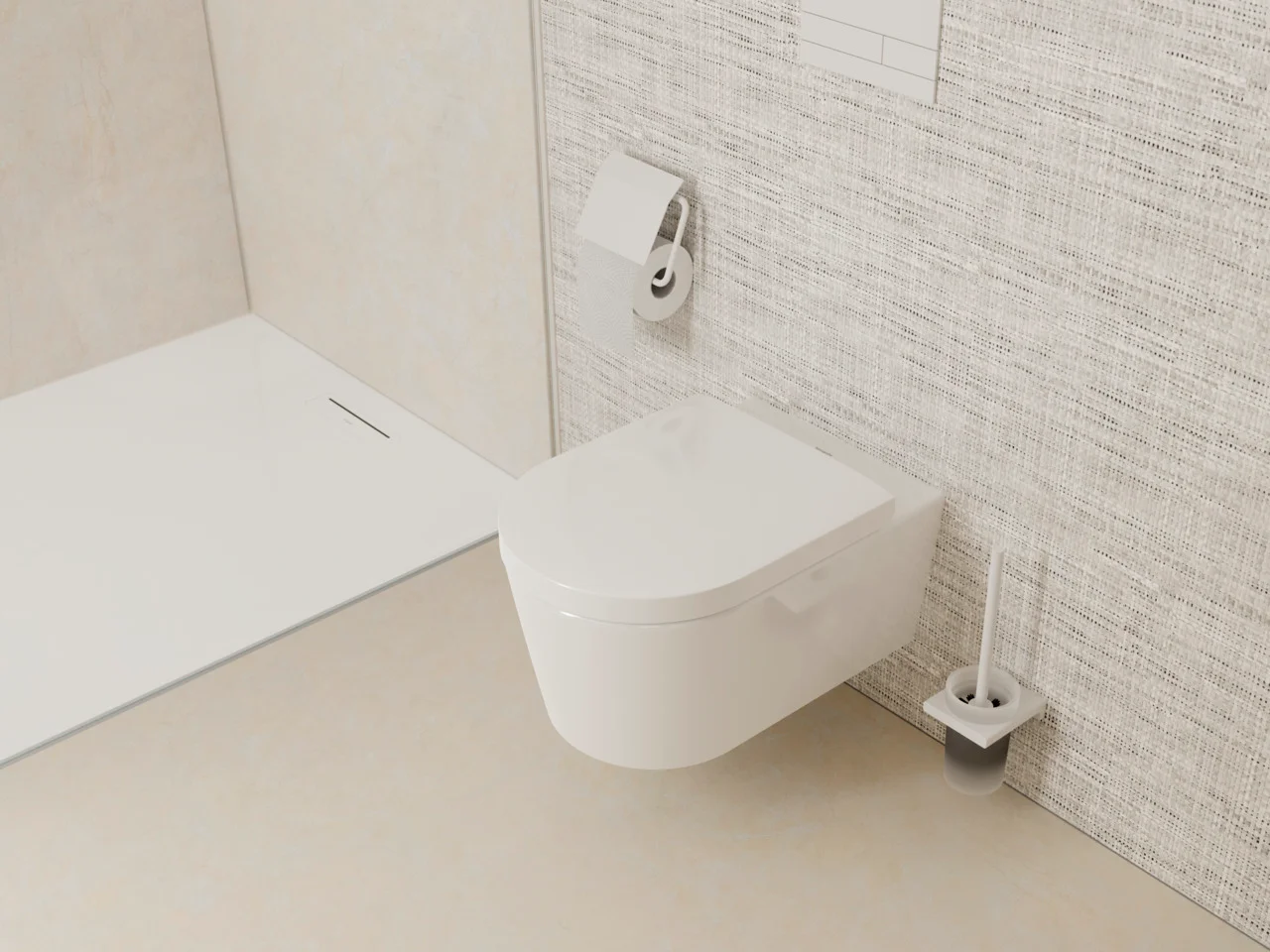 Hansgrohe EluPura S Wand-WC-Set, weiß, 540x360 mm, AquaFall Flush, HygieneEffect, SoftClose, QuickRelease
