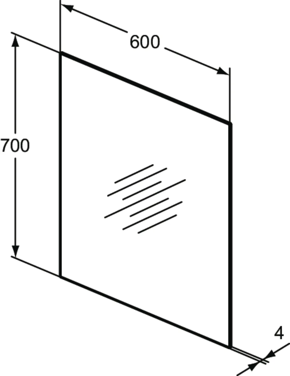 Ideal Standard Mirror&Light Wandspiegel, 600x20x700 mm