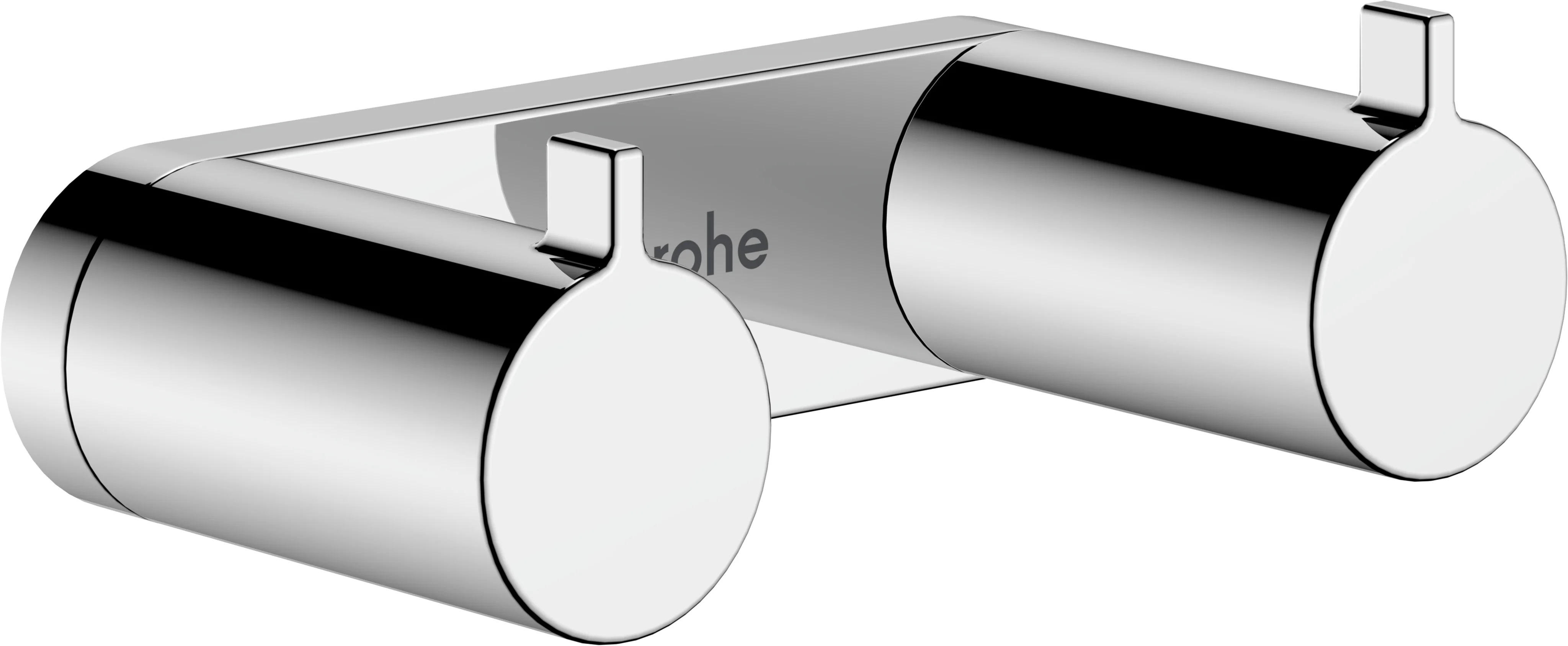 Hansgrohe AddStoris S Doppelhaken in Chrom für Wandmontage mit verdeckter Befestigung, Bohrabstand 50 mm, Bohrloch-Durchmesser 6 mm Hansgrohe AddStoris S Doppelhaken in Chrom für Wandmontage mit verdeckter Befestigung, Bohrabstand 50 mm, Bohrloch-Durchmesser 6 mm