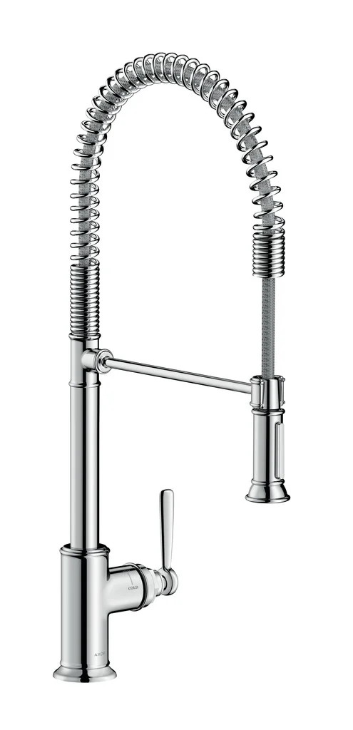 Hansgrohe AXOR Montreux Einhebel-Küchenmischer Semi-Pro Chrom, ComfortZone 210, 360° Schwenkbereich, Laminarstrahl, arretierbar, 11 l/min, Keramikmischsystem, für Durchlauferhitzer geeignet