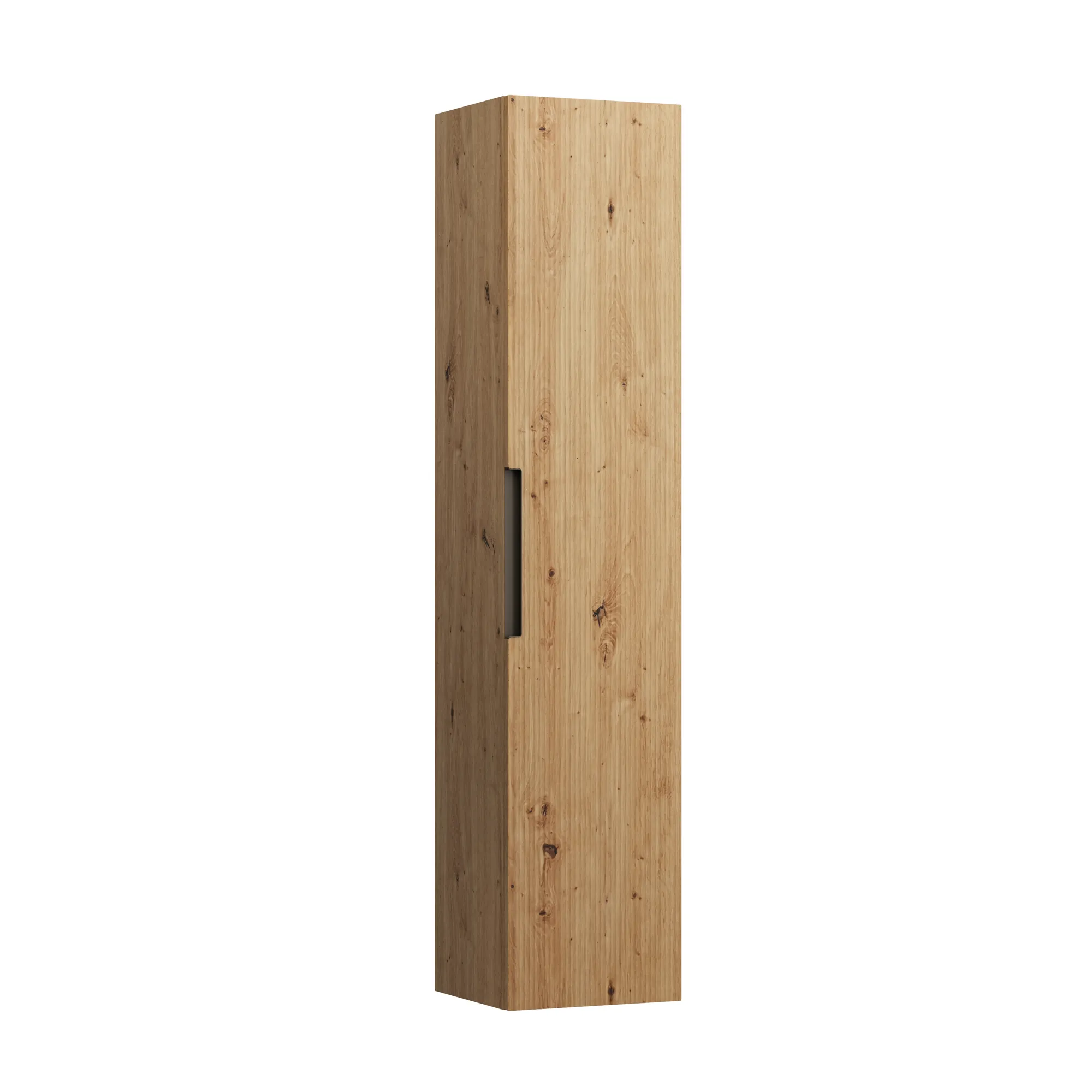 Hochschrank JUNA 335x353x1650 1Tür Scharnier rechts mit 4 Ablage mit Griffmulde weiß matt