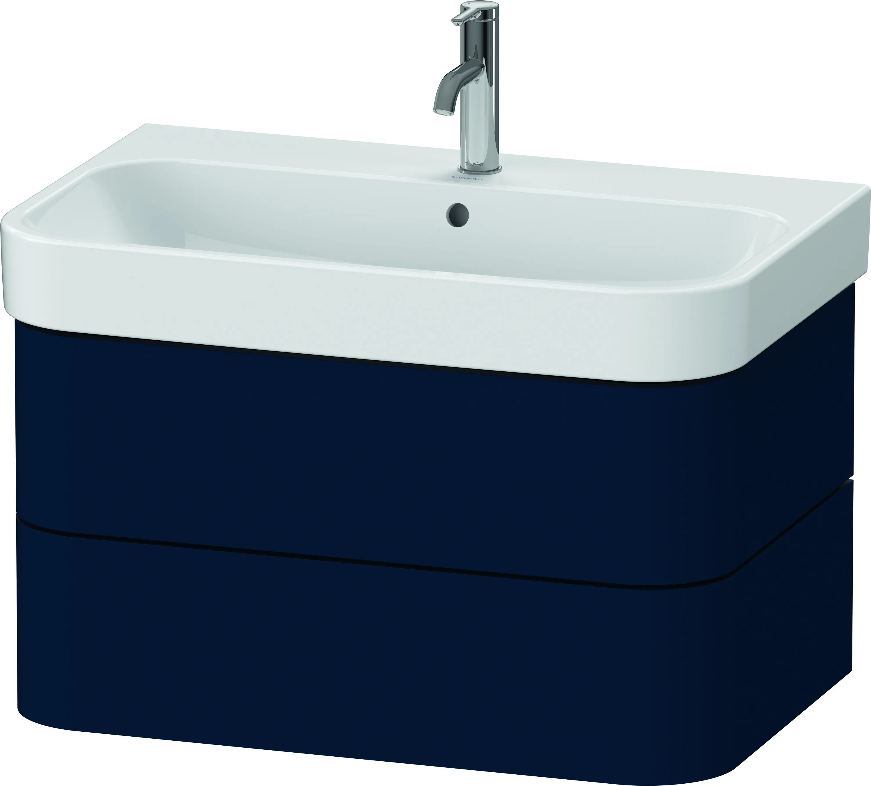 Duravit Waschtischunterschrank wandhängend „Happy D.2 Plus“ 77,5 × 41,5 × 49 cm Nachtblau Seidenmatt Duravit Waschtischunterschrank wandhängend „Happy D.2 Plus“ 77,5 × 41,5 × 49 cm Nachtblau Seidenmatt