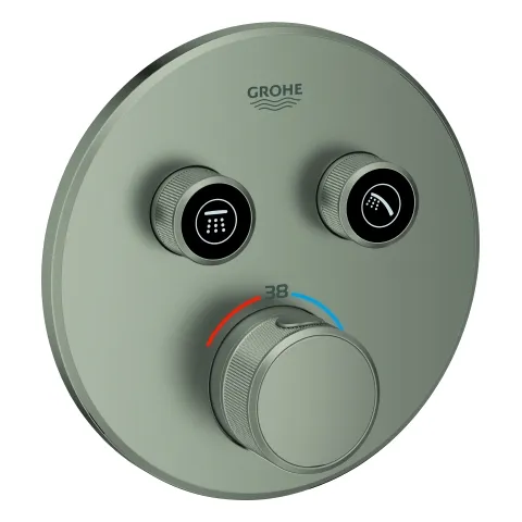 Thermostat Grohtherm SmartControl 29119, mit 2 Absperrventilen, Fertigmontageset für Rapido SmartBox, Wandrosette rund Thermostat Grohtherm SmartControl 29119, mit 2 Absperrventilen, Fertigmontageset für Rapido SmartBox, Wandrosette rund