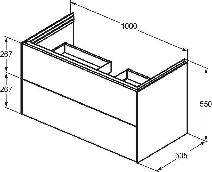 Ideal Standard Waschtischunterschrank „Conca“ 100 × 55,5 × 50,5 cm Sunset matt lackiert Ideal Standard Waschtischunterschrank „Conca“ 100 × 55,5 × 50,5 cm Sunset matt lackiert