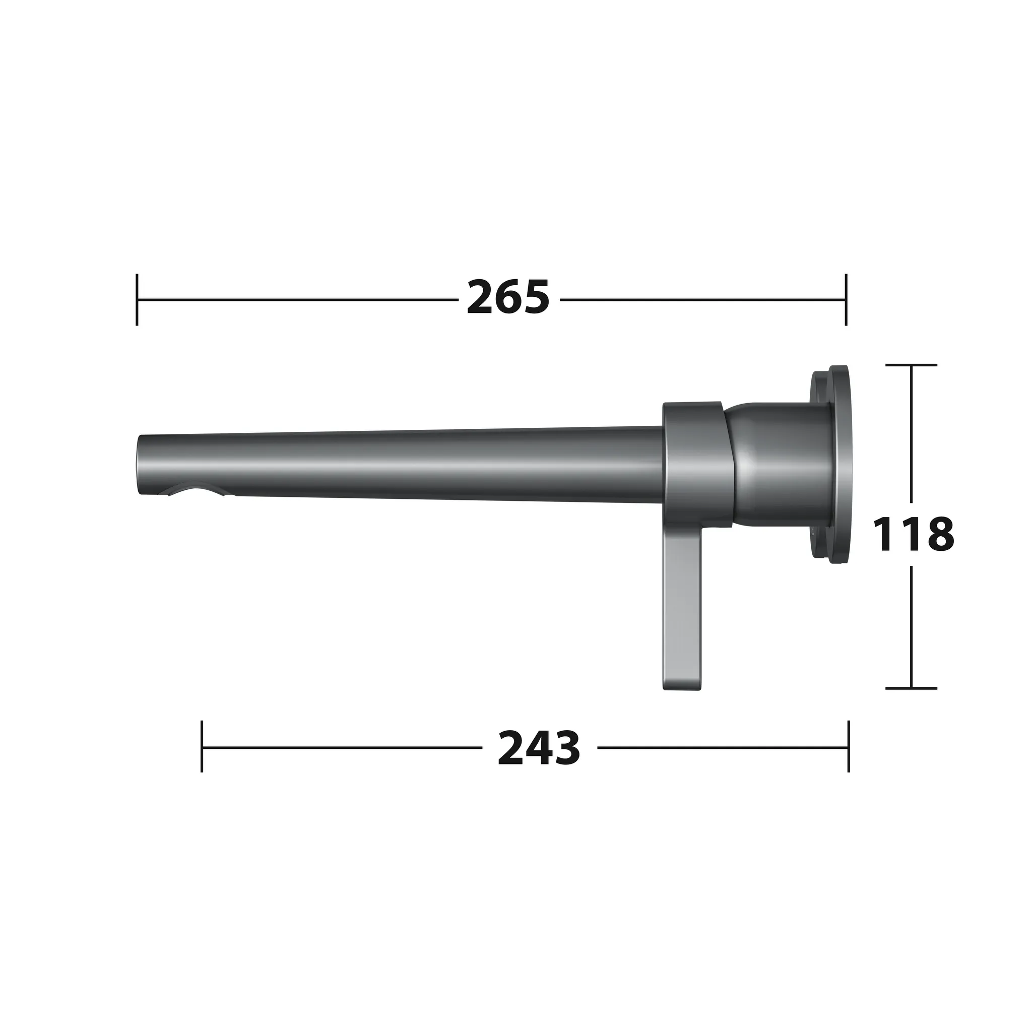 KEUCO EDITION 400 Einhebel-Waschtischmischer Unterputz 2 Loch Wandmontage Ausladung 243 mm Schwarzchrom gebürstet