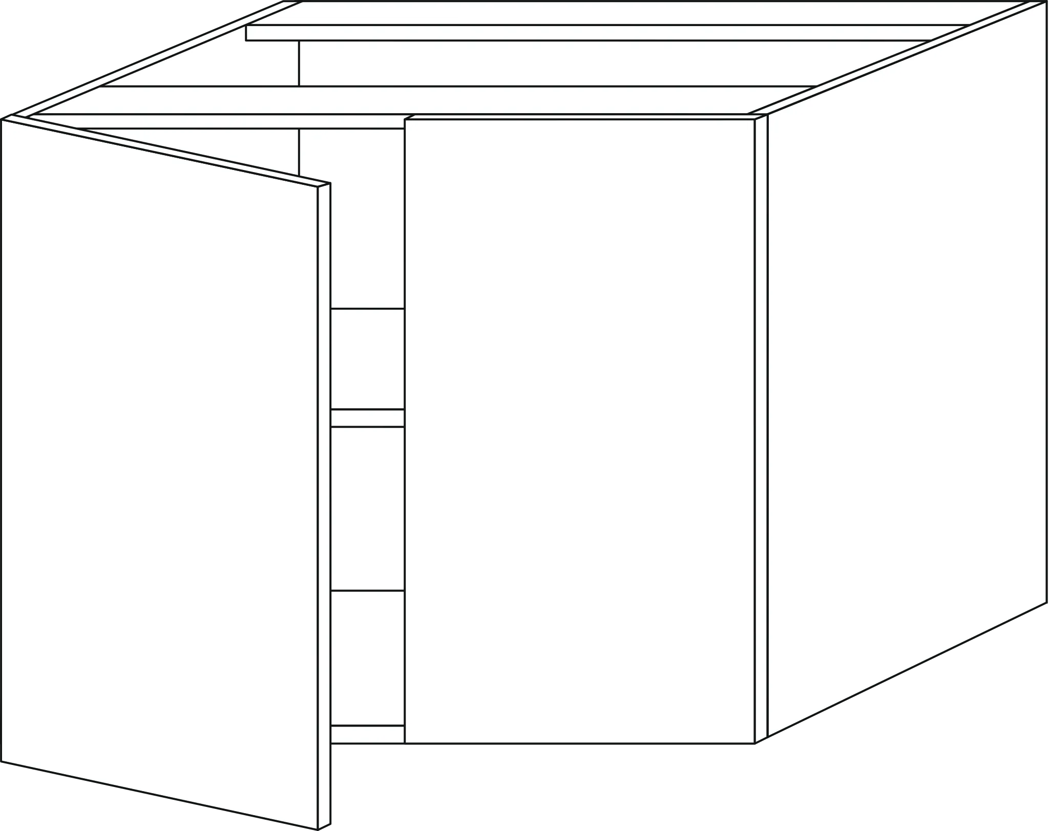 Anbau-/Solitärschrank mit Tür 2morrow (G2334) 510x600x420 Weiß-Matt