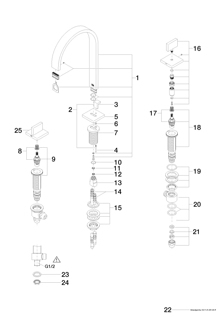 Dornbracht MEM Waschtisch-Dreilochbatterie mit Ablaufgarnitur Chrom Dornbracht MEM Waschtisch-Dreilochbatterie mit Ablaufgarnitur Chrom