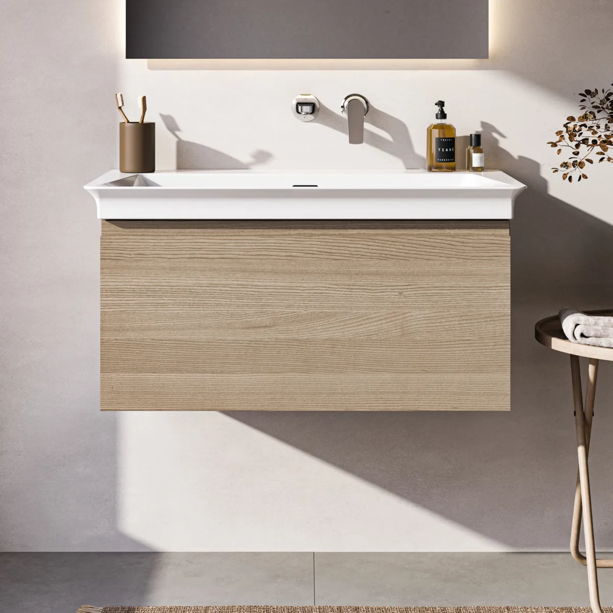 Ideal Standard Waschtischunterschrank „Finesse“ 80 × 37,5 × 44 cm Eiche weiß Ideal Standard Waschtischunterschrank „Finesse“ 80 × 37,5 × 44 cm Eiche weiß